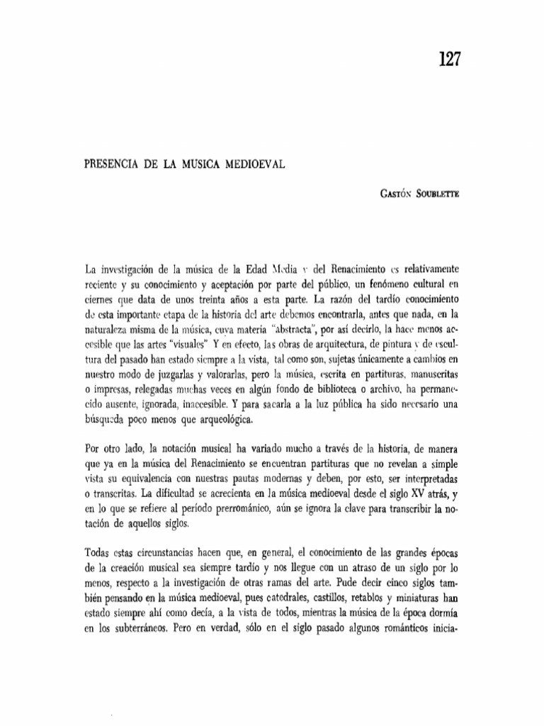 Presencia de la música medioeval
