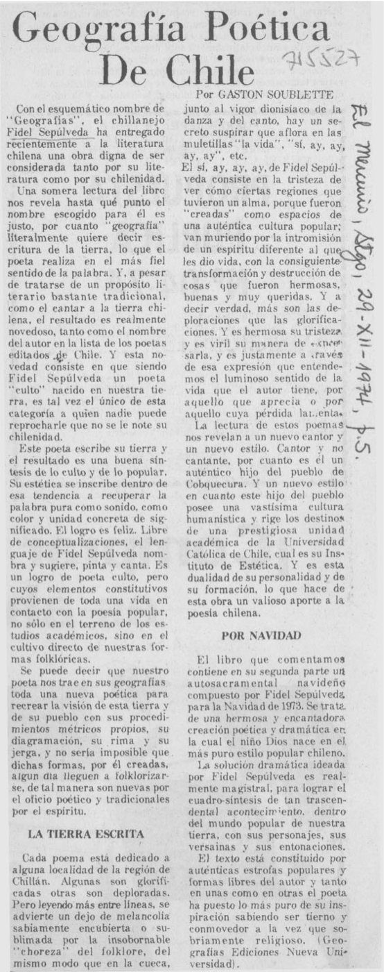 Geografía poética de Chile