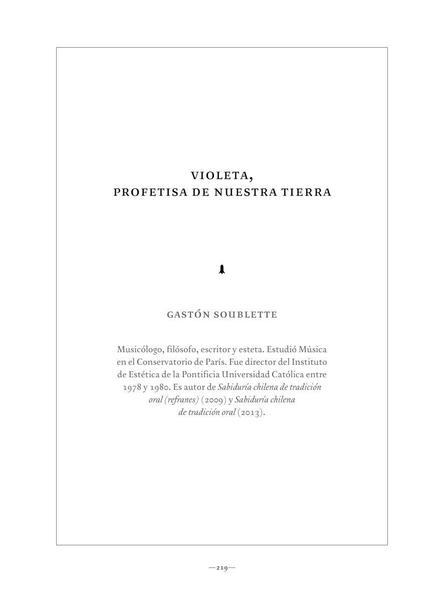 Violeta, profetisa de nuestra tierra